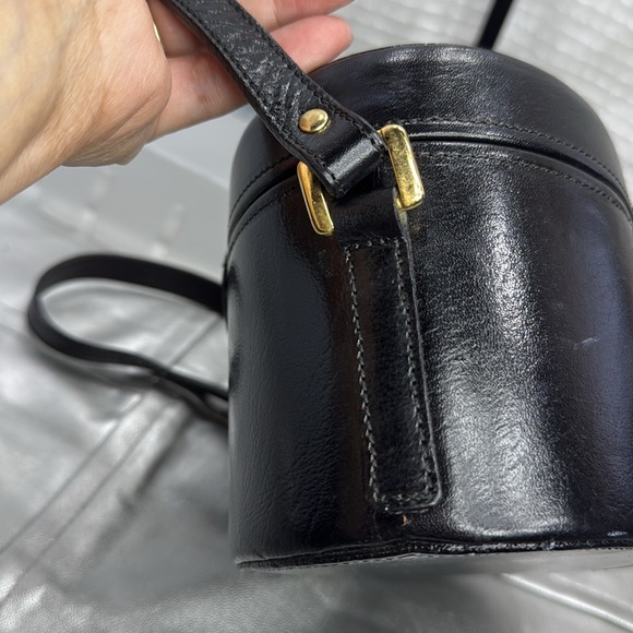 (B7) Michael Rome Cross Vintage, 1980sBenchley BagBlack Leather HandbagNO KEY - Picture 7 of 12